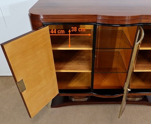 Art Deco Wood and Brass Buffet, 1930s-RVK-1282729