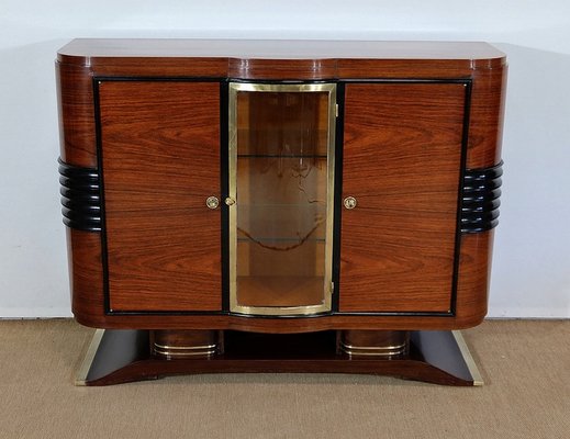 Art Deco Wood and Brass Buffet, 1930s-RVK-1282729