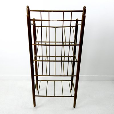 Art Deco Wood and Brass Magazine Stand from Ernst Rockhausen & Söhne-RY-716424