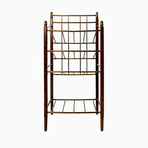 Art Deco Wood and Brass Magazine Stand from Ernst Rockhausen & Söhne-RY-716424