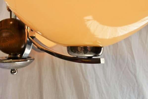 Art Deco Wood and Chrome Chandelier, 1931-TZ-1005766