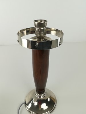 Art Deco Wood and Glass Mushroom Lamp, France, 1930-KDB-1285633