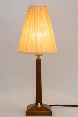 Art Deco Wood Table Lamp with Fabric Shade, Vienna, 1920s-SPD-1251276