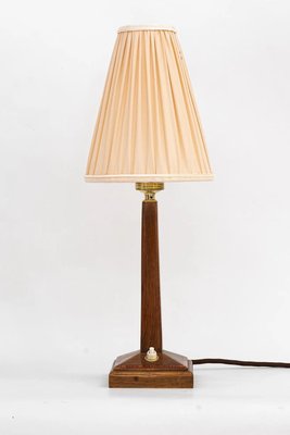 Art Deco Wood Table Lamp with Fabric Shade, Vienna, 1920s-SPD-1251276