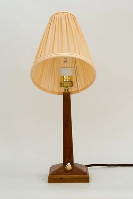 Art Deco Wood Table Lamp with Fabric Shade, Vienna, 1920s-SPD-1251276