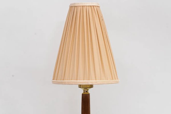 Art Deco Wood Table Lamp with Fabric Shade, Vienna, 1920s-SPD-1251276