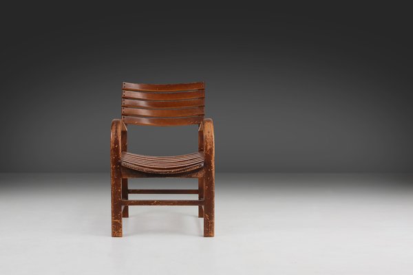 Art Deco Wooden Armchair, 1930s-YSY-1797486