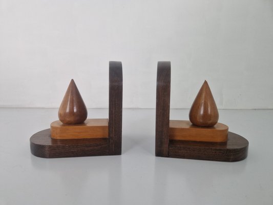 Art Deco Wooden Bookends, Set of 2-DGW-2023522