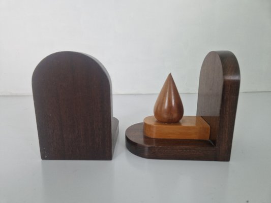 Art Deco Wooden Bookends, Set of 2-DGW-2023522