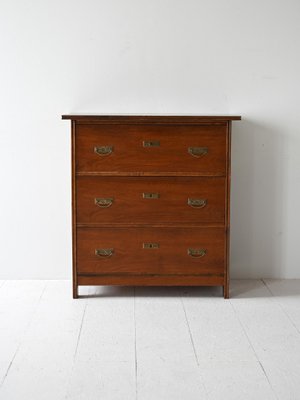 Art Deco Wooden Chest of Drawers, 1940s-QWP-2042075