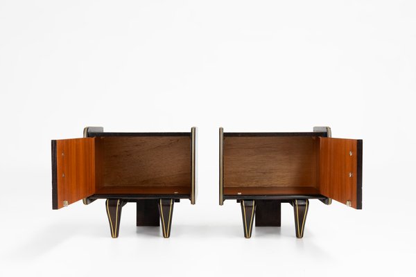 Art Deco Wooden Nightstands in Wood, 1940, Set of 2-YSY-2034759