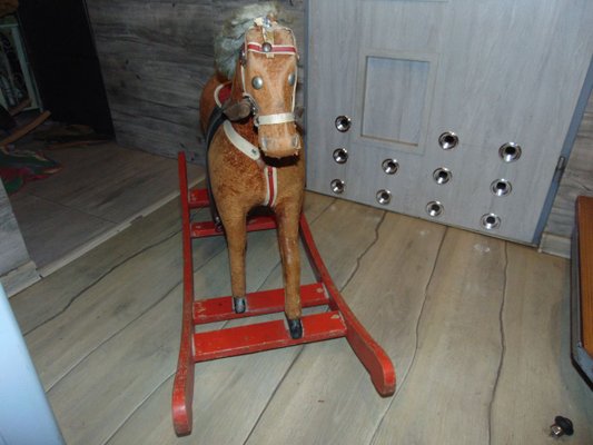 Art Deco Wooden Rocking Horse-CAQ-895872