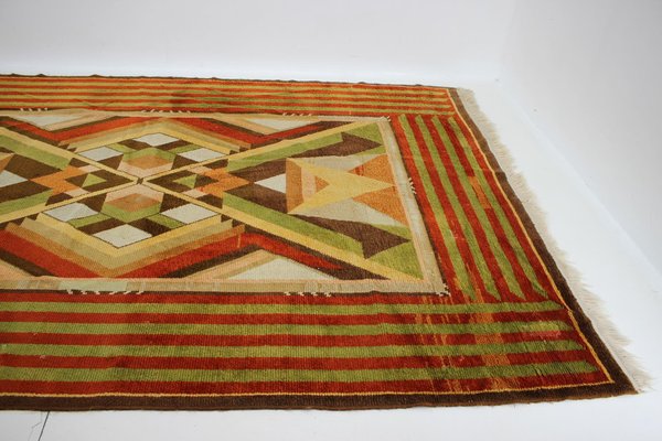 Art Deco Wool Rug, Czechoslovakia, 1930s-TZ-1743211