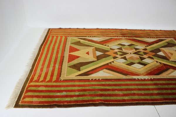 Art Deco Wool Rug, Czechoslovakia, 1930s-TZ-1743211