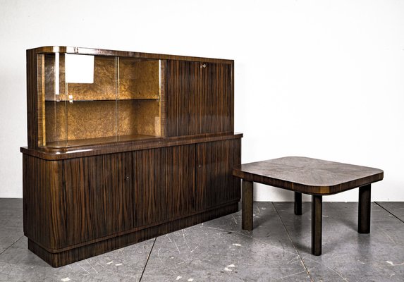 Art Deco Writing Dresser with Table in the Style of Bruno Paul, 1930s, Set of 2-VLO-1343797