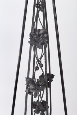 Art Deco Wrought Iron 4-Light Chandelier, 1930s-WFS-744947