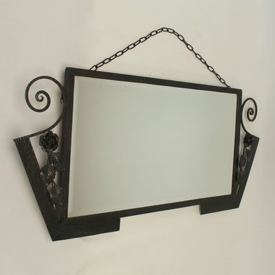 Art Deco Wrought Iron Mirror, 1920s-NE-826088