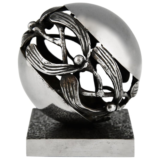 Art Deco Wrought Iron Mistletoe Paperweight by Edgar Brandt, France, 1921