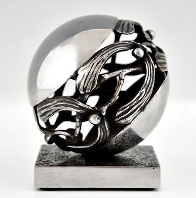 Art Deco Wrought Iron Mistletoe Paperweight by Edgar Brandt, France, 1921-KTN-1422843