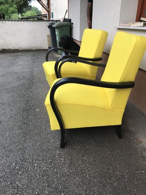 Art Deco Yellow Armchairs, 1920s, Set of 2-OXJ-679053