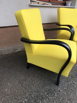 Art Deco Yellow Armchairs, 1920s, Set of 2-OXJ-679053