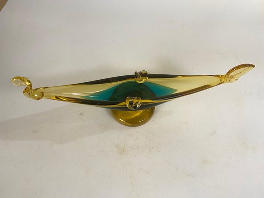 Art Glass Ashtray in Venice Gondola Shaped Italy, 1970-UR-1744431