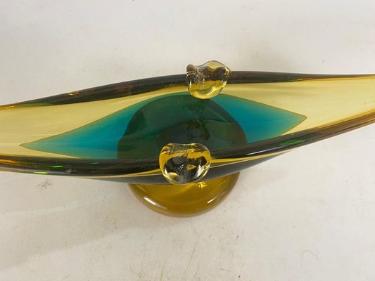 Art Glass Ashtray in Venice Gondola Shaped Italy, 1970-UR-1744431