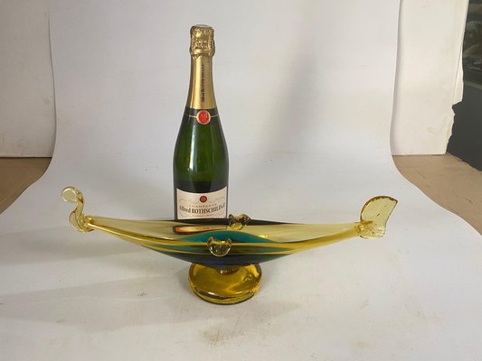 Art Glass Ashtray in Venice Gondola Shaped Italy, 1970-UR-1744431