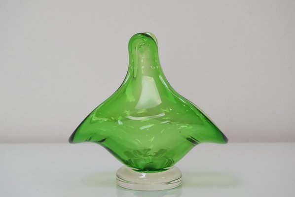 Art Glass Basket by Josef Hospodka for Chribska Glassworks, 1960s-TZ-963399