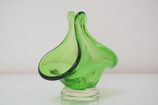 Art Glass Basket by Josef Hospodka for Chribska Glassworks, 1960s-TZ-963399