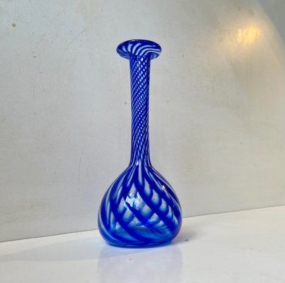 Art Glass Blue Twisted Vase by Martin B. Møller for Glashytten, 2000s-LCR-1411067