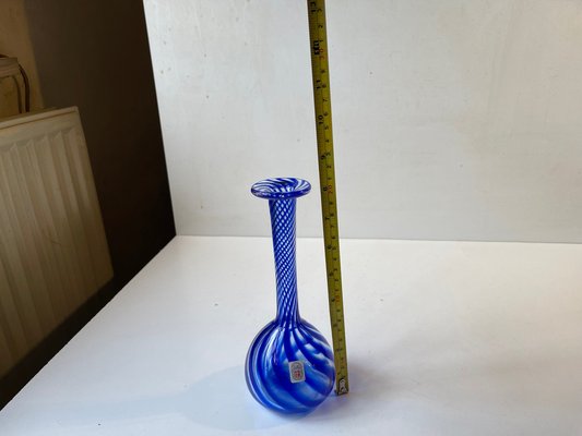 Art Glass Blue Twisted Vase by Martin B. Møller for Glashytten, 2000s-LCR-1411067