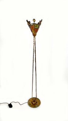 Art Glass Brutalist Iron Floor Lamp by Albano Poli for Poliarte, Italy ,1970s-LYQ-1423591