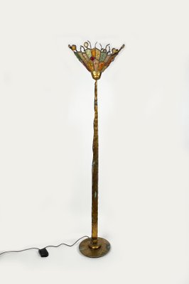 Art Glass Brutalist Iron Floor Lamp by Albano Poli for Poliarte, Italy ,1970s-LYQ-1423591