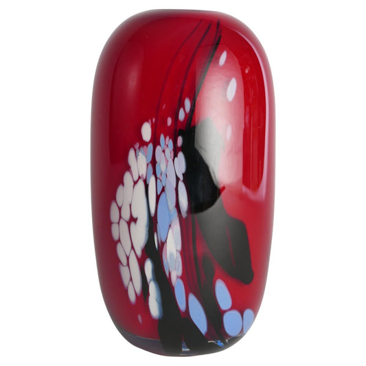 Art Glass Cherry Red Vase by Mikael Axenbrant, Sweden, 1990s