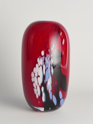 Art Glass Cherry Red Vase by Mikael Axenbrant, Sweden, 1990s-RUK-1824906