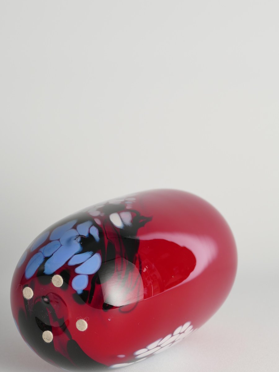 Art Glass Cherry Red Vase by Mikael Axenbrant, Sweden, 1990s