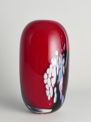 Art Glass Cherry Red Vase by Mikael Axenbrant, Sweden, 1990s-RUK-1824906