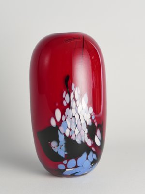 Art Glass Cherry Red Vase by Mikael Axenbrant, Sweden, 1990s-RUK-1824906