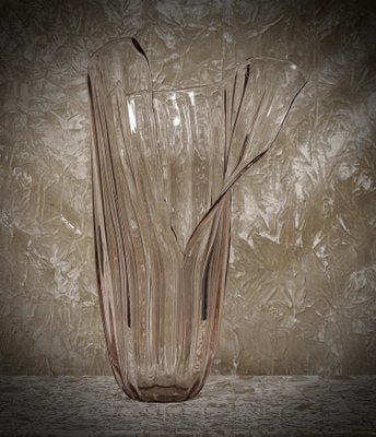 Art Glass Murano Transparent Pale Pink Vase, 1980s-UH-1816610