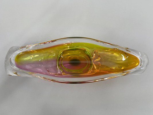 Art Glass Oblong Bowl attributed to Josef Hospodka, Czechoslovakia, 1960s-TZ-1398642