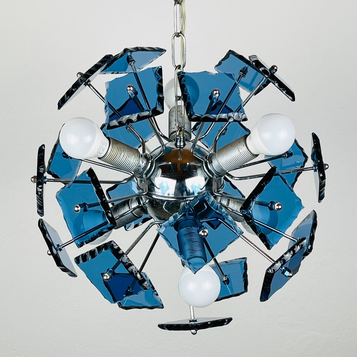 Art Glass Pendant Lamp attributed to Fontana Arte, Italy, 1960s