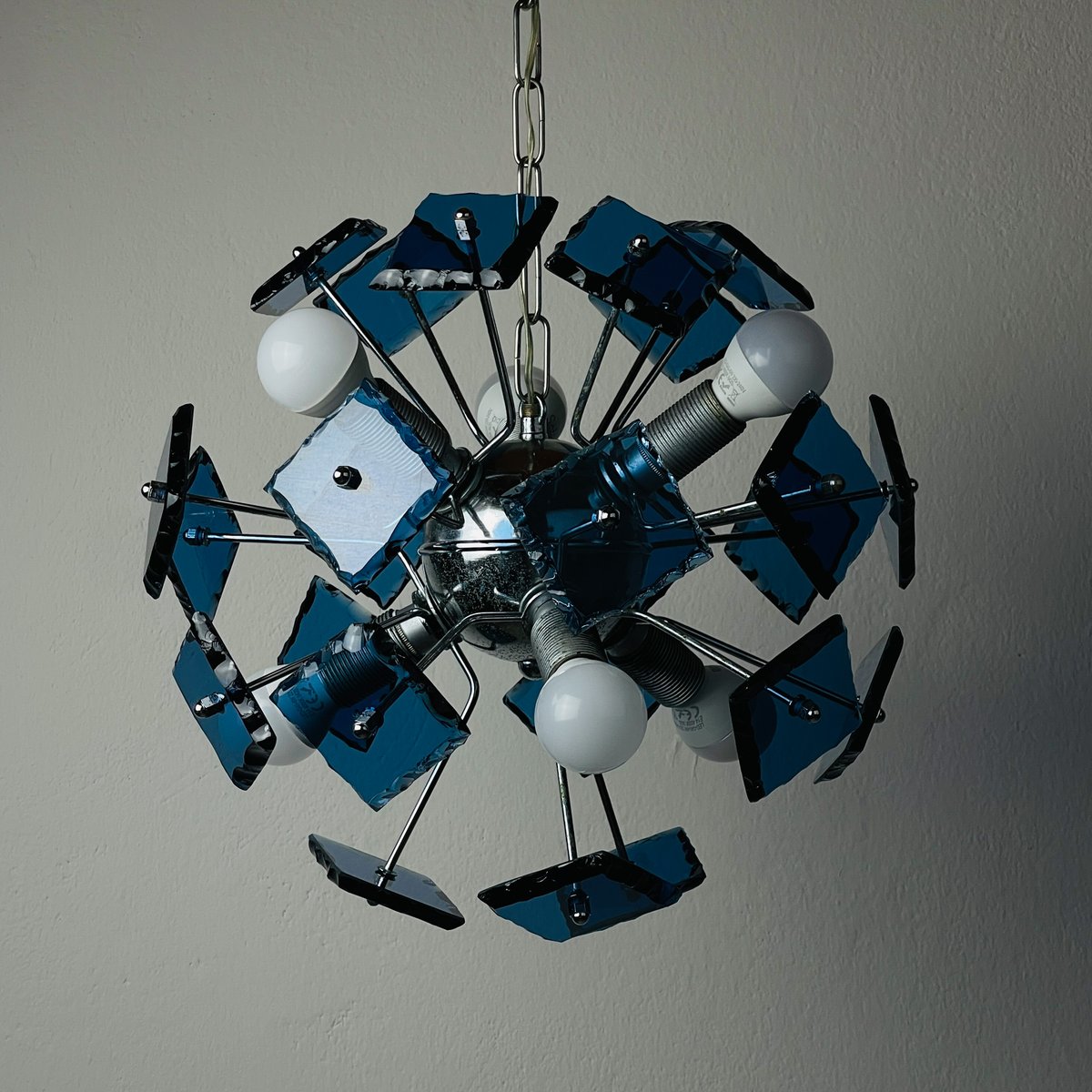 Art Glass Pendant Lamp attributed to Fontana Arte, Italy, 1960s