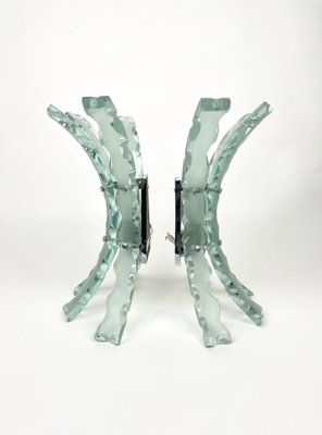 Art Glass Sconces by 04 Zero Quattro for Fontana Arte, Italy, 1970s, Set of 2-LYQ-1171344