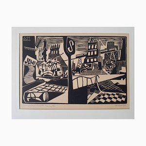 Art Linocut by Jaroslav Lukavsky, Berlin, 1944-IND-956114