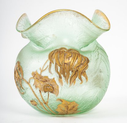 Art Nouveau Acid Frosted Globular Vase from Mont-joye-UQL-1187613