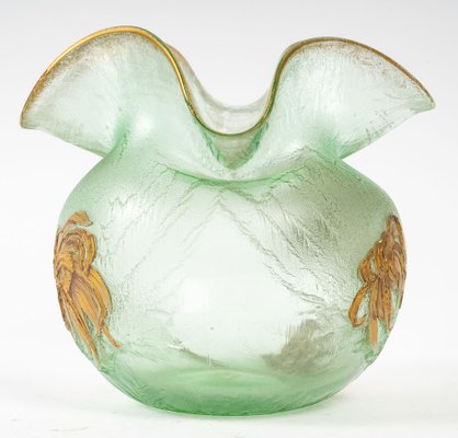 Art Nouveau Acid Frosted Globular Vase from Mont-joye-UQL-1187613