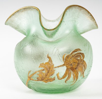 Art Nouveau Acid Frosted Globular Vase from Mont-joye-UQL-1187613