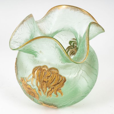 Art Nouveau Acid Frosted Globular Vase from Mont-joye-UQL-1187613