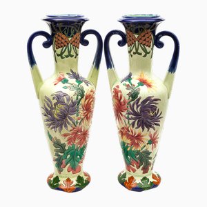 Art Nouveau Amphora Vases from Longchamp, 1900s, Set of 2-JCN-1716365